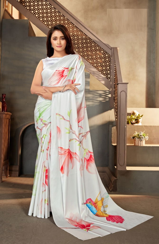 Maira 4300 Series New Exclusive Wear Designer Satin Crepe Saree Collection
